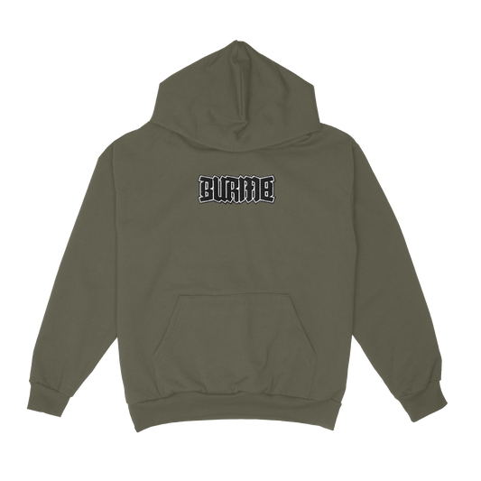 "Embroidered Logo" Pullover Hoodie (Olive)