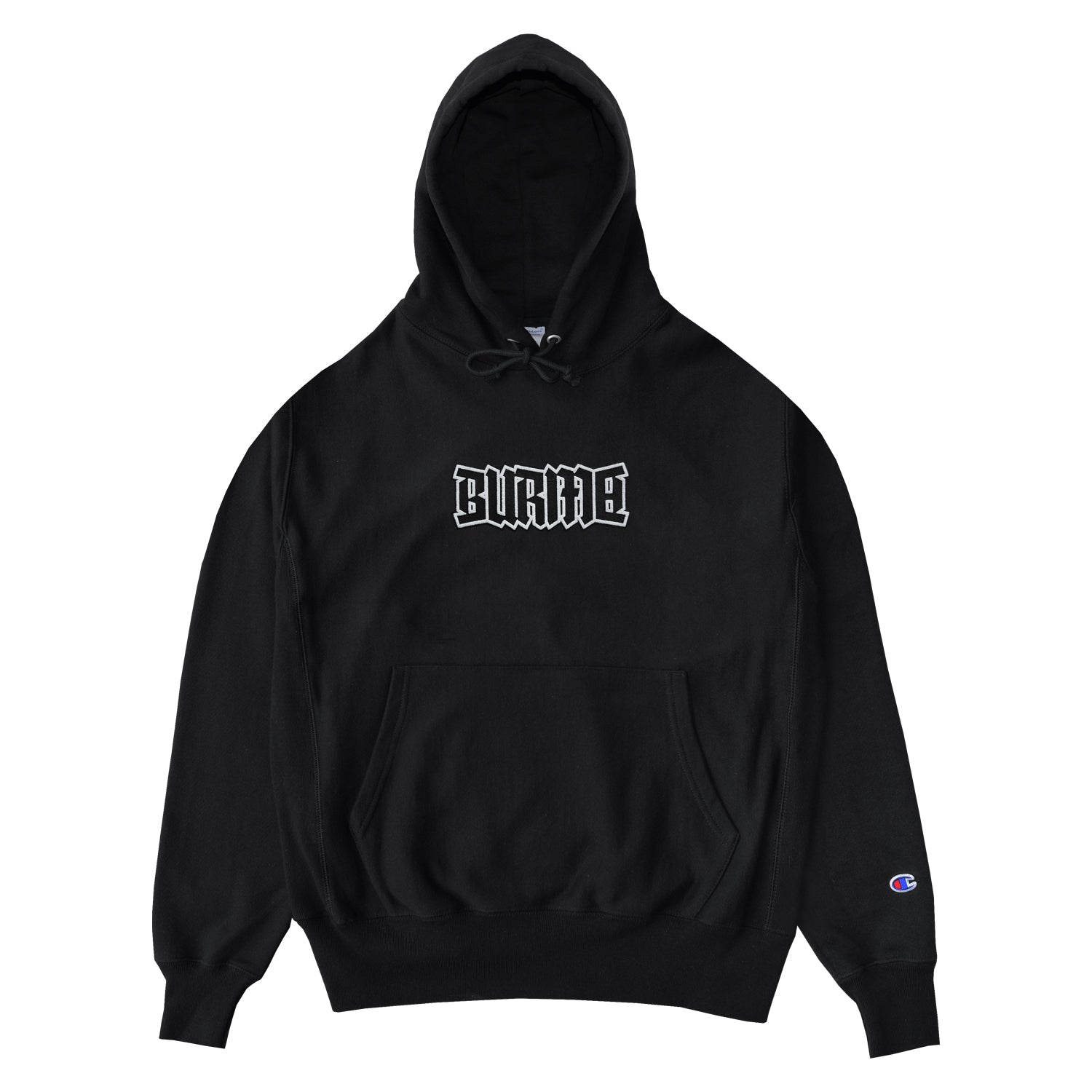 "PUFF PRINT LOGO" Reverse Weave Pullover Hoodie (Black)